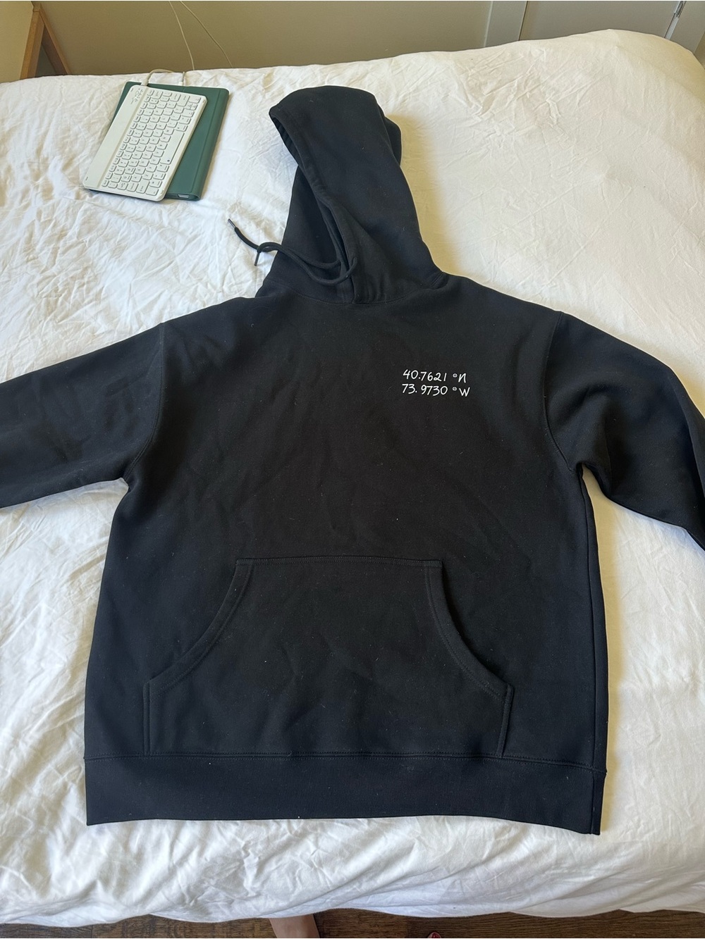 Louis Vuitton Black Hoodie with White Coordinate Print